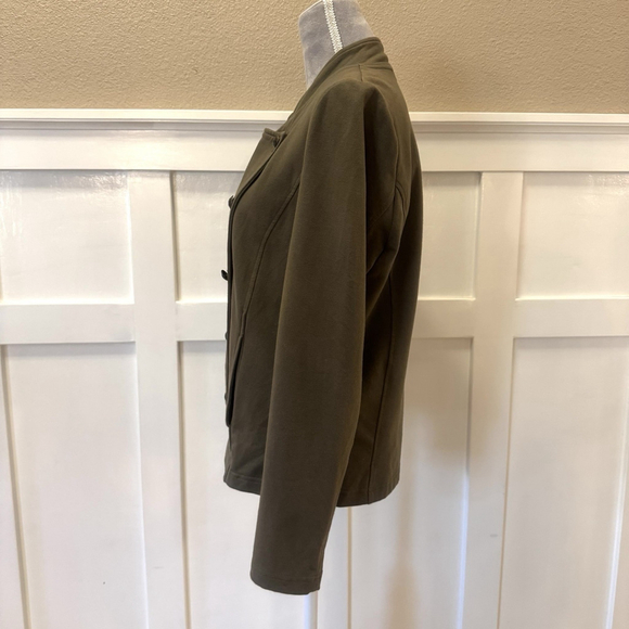 Tommy Hilfiger Classic Open-Front Military Band Jacket Size:M Green Buttons - Picture 4 of 11